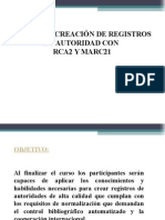 Taller de Creación de Registros de Autoridad Con Rca2 y Marc21