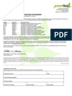 Green Fiber Tax Credit Certification Statement