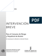 INTERVENCIÓN BREVE para El Consumo de Riesgo y Perjudicial de Alcohol