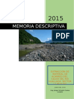 Memoria Descriptiva de La Cantera Muyuna 2015