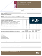 HP Instructor-Led Training: Course Satisfaction Survey