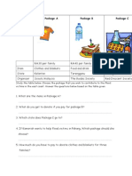 Package A Worksheet