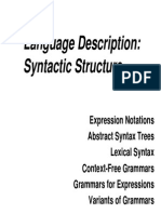 Language Description: Syntactic Structure