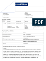 Electronic Ticket Receipt Sample