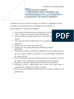 Acciones y Preguntas para Atender Las Necesidades Profesionales de Los Docentes y Técnicos Docentes de Nuevo Ingreso