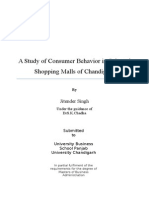 A Study of Consumer Behavior in Selected Shopping Malls of Chandigarh