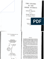 David J Furley Two Studies in The Greek Atomists I Indivisible Magnitudes II Aristotle and Epicurus On Voluntary Action 1967