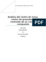 Análisis Del Centro de Gravedad, Centro de Masa y Centroide de Un Cuerpo Compuesto