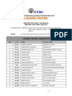 List of Eligible Candidates For NTDC Test