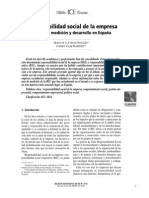 Responsabilidad Social de La Empresa. Concepto, Medición y Desarrollo en España