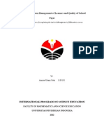 Correlation Between Management of Learners and Quality of School Paper