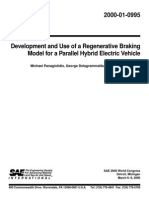 Development and Use of A Regenerative Braking Model For A Parallel Hybrid Electric Vehicle