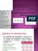 UNIDAD V Medidas de Variabilidad y de Forma