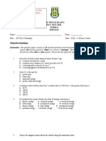 Soalan Objektif Fizik Bulan Julai 2013