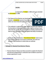 Ee Electron Theory, Quantum Free Electron Theory & Band Width Theory