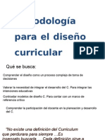 Metodología Diseño Curricular