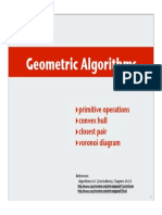 Geometric Algorithms: Primitive Operations Convex Hull Closest Pair Voronoi Diagram