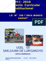 Pci I.E N 109 Inca Manco Capac Ugel 05 Lima Peru Subdirector de Secundaria Hugo Bautista