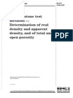 (BS en 1936-1999) - Natural Stone Test Methods. Determination of Real Density and Apparent Density and of Total and Open Porosity.