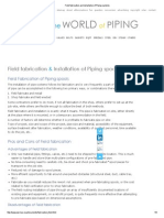 Field Fabrication and Installation of Piping Systems