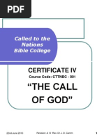 CTTNBC - 001 - Course Outline - The Call of God