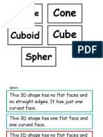 3 D Shapes True or False