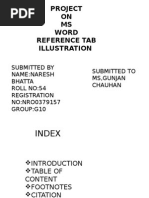 Project ON MS Word Reference Tab Illustration