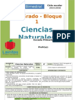 Plan 4to Grado - Bloque 1 Ciencias Naturales (2015-2016)