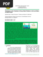 Techniques in The Treatment of Heavy Metal Pollution in Soil and Water: A Critical Review