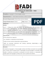 1º Ano - Plano de Ensino 2011 - Linguagem e Comunicação Jurídica