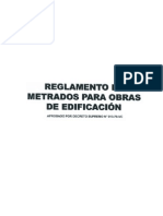 Reglamento de Metrados en Obras de Edificación