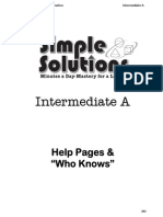 Simple Solutions Intermediate Level A Help Pages