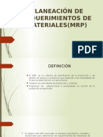 Planeación de Requerimiento de Materiales (MRP)