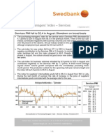 Purchasing Managers' Index - Services: Services PMI Fell To 52.4 in August: Slowdown On Broad Basis