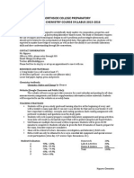 Northside College Preparatory Honors Chemistry Course Syllabus 2015-2016