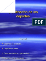 Clasificación de Los Deportes