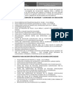 Requisitos para La Inscripción de Títulos Pedagógicos de Profesionales de La Educación de Lima Metropolitana.