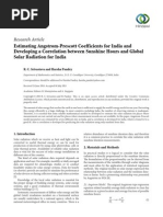 Estimating Angstrom-Prescott Coefficients For India