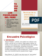 Técnicas de La Entrevista y Observación Psicológica