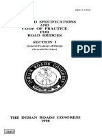 Standard Specifications AND Code of Practice FOR Road Bridges Section I