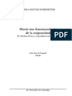 Battan Horenstein Libro Hacia Una Fenomenologia de La Corporeidad