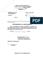 Withdrawal of Appearance Sample