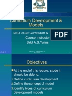 Model of Curriculum Development