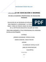 TESIS 2011Aplicación de un Programa de Inteligencia Emocional para mejorar el aprendizaje y la convivencia en los niños y niñas de tercer grado de educación primaria de la Institución Educativa San José de Piura