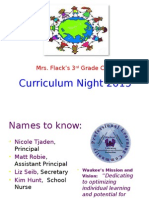 Curriculum Night 2015: Mrs. Flack's 3 Grade Class