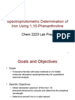 Spectrophotometric Determination of Iron Using 1,10-Phenanthroline