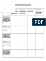 Topic Selection Process