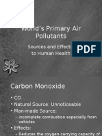 World's Primary Air Pollutants: Sources and Effects To Human Health