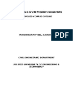 Course Outline Earthquake Engineering