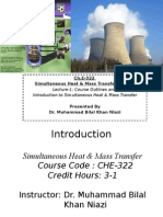 Ch.E-322 Simultaneous Heat & Mass Transfer (SHMT)